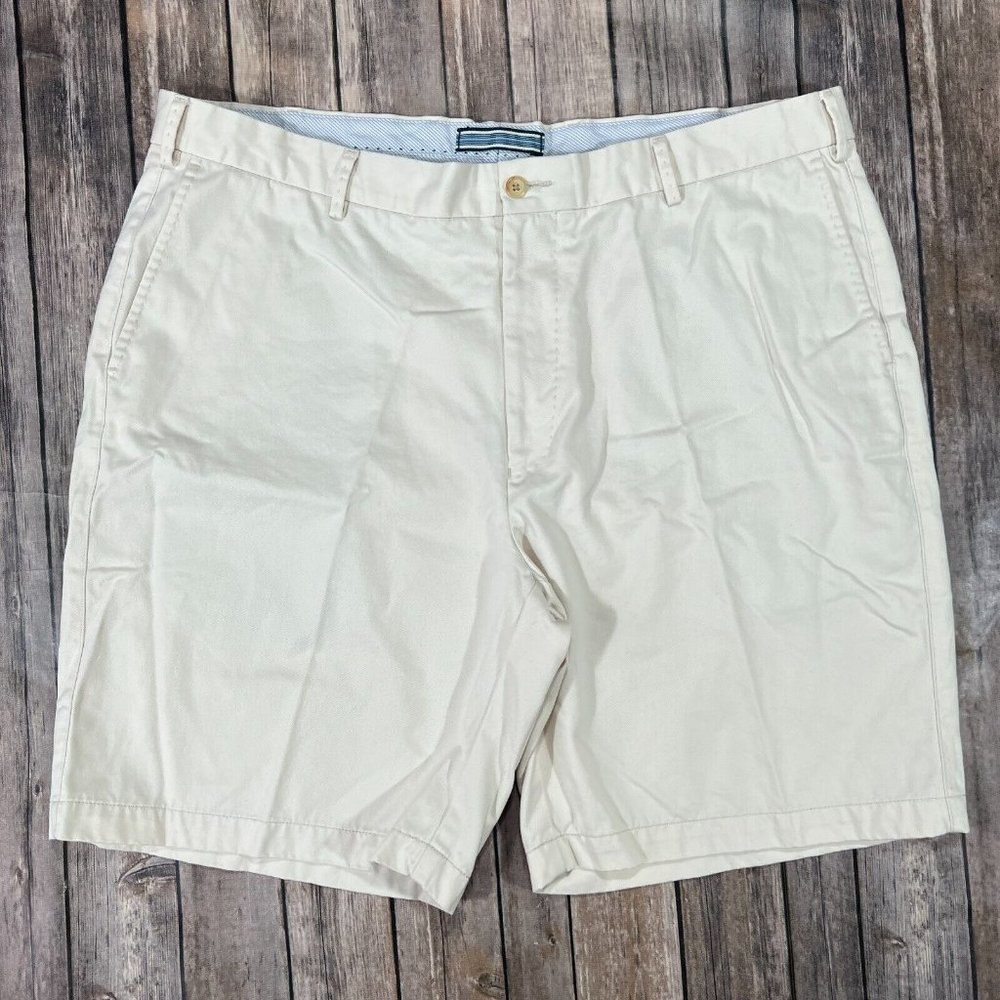 Peter Millar Winston Washed Twill Chino Golf Shorts 40x9 Mens White Khaki